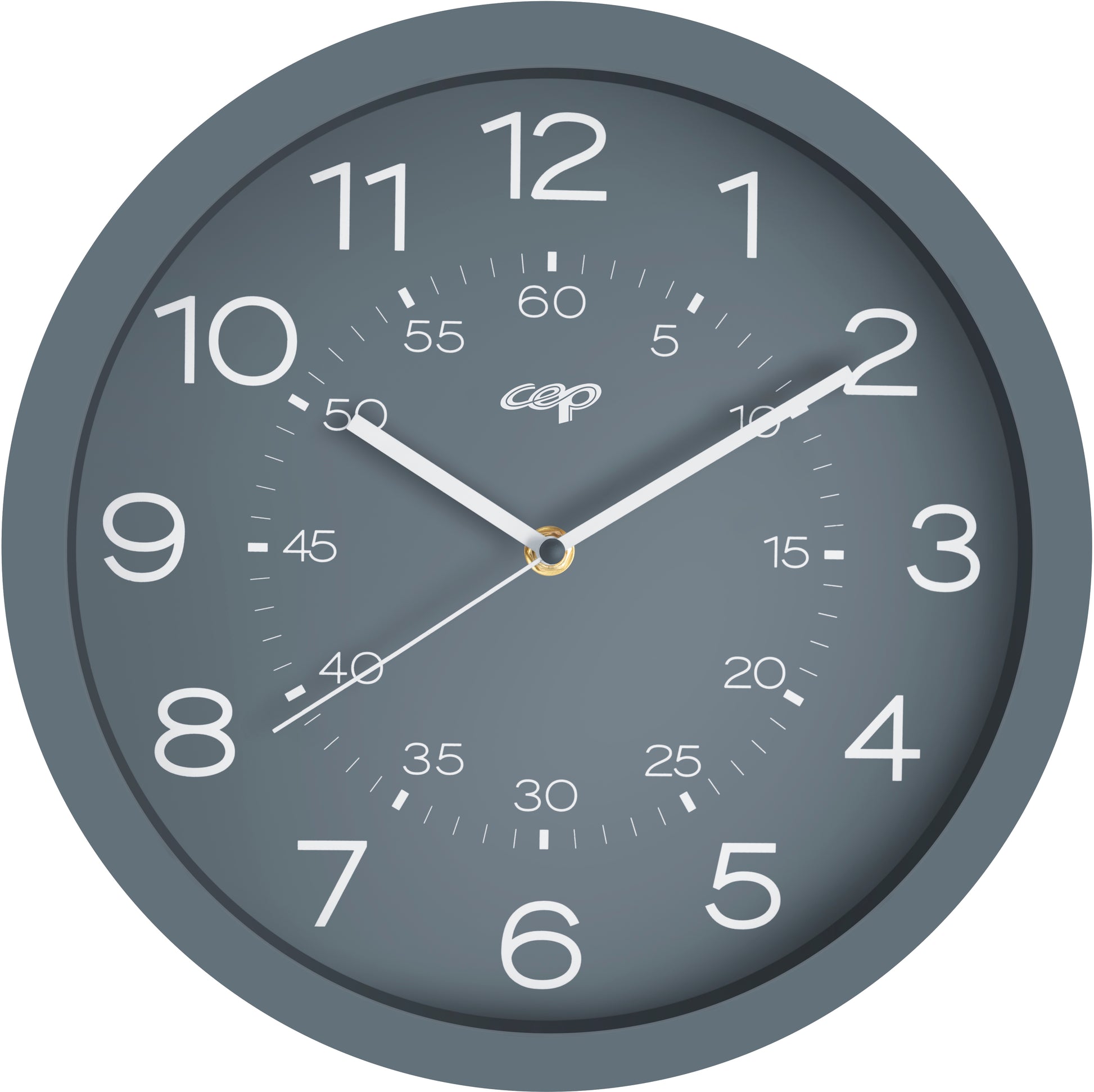 CEP Wanduhr – Analog, lautlos, Ø 30 cm, grau, Kunststoff