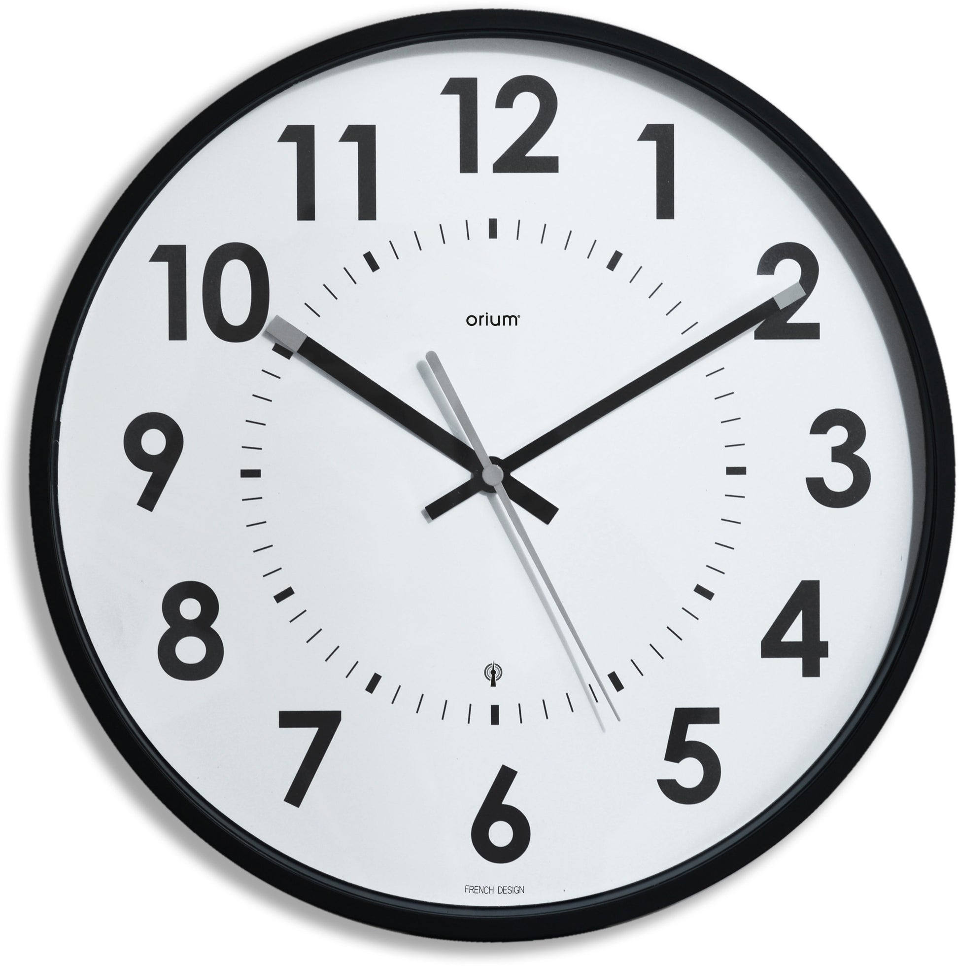 CEP Orium Abyliss Wanduhr – Funk, analog, lautlos, Ø 30 cm, schwarz