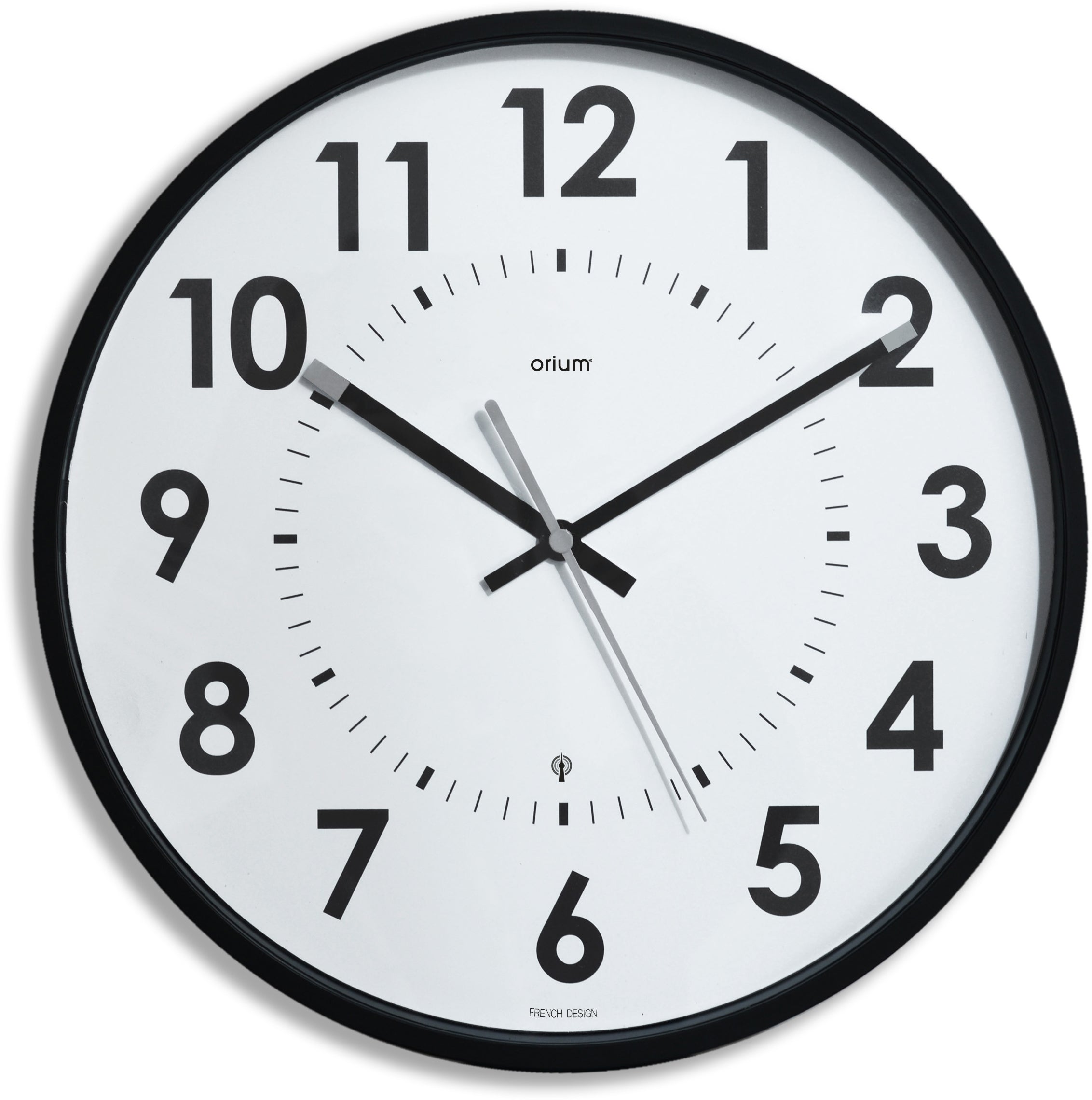 CEP Orium Abyliss Wanduhr – Funk, analog, lautlos, Ø 30 cm, schwarz