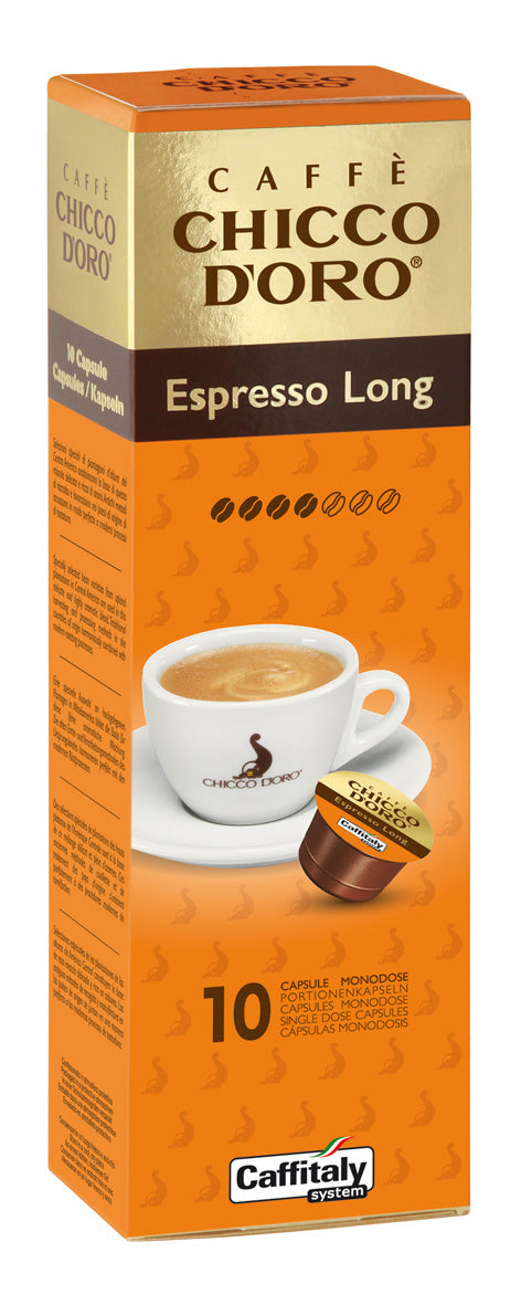 Chicco d'oro Espresso Long – Kapseln für Caffitaly – 10 Kapseln