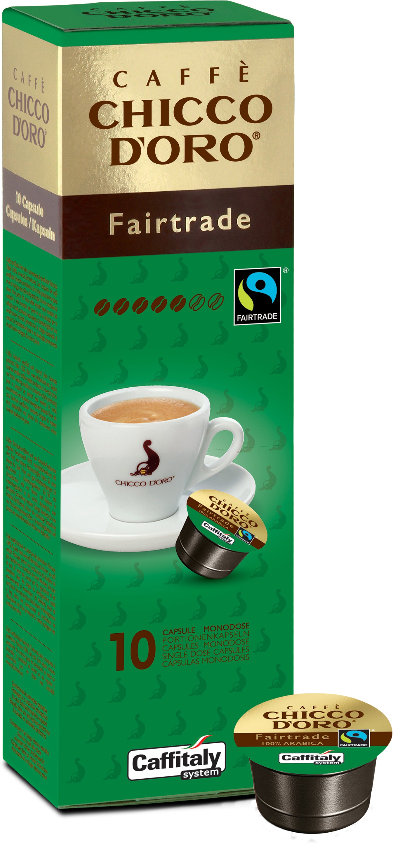 Chicco d'oro Kapseln für Caffitaly – 100% Arabica, Fairtrade, 10 Kapseln