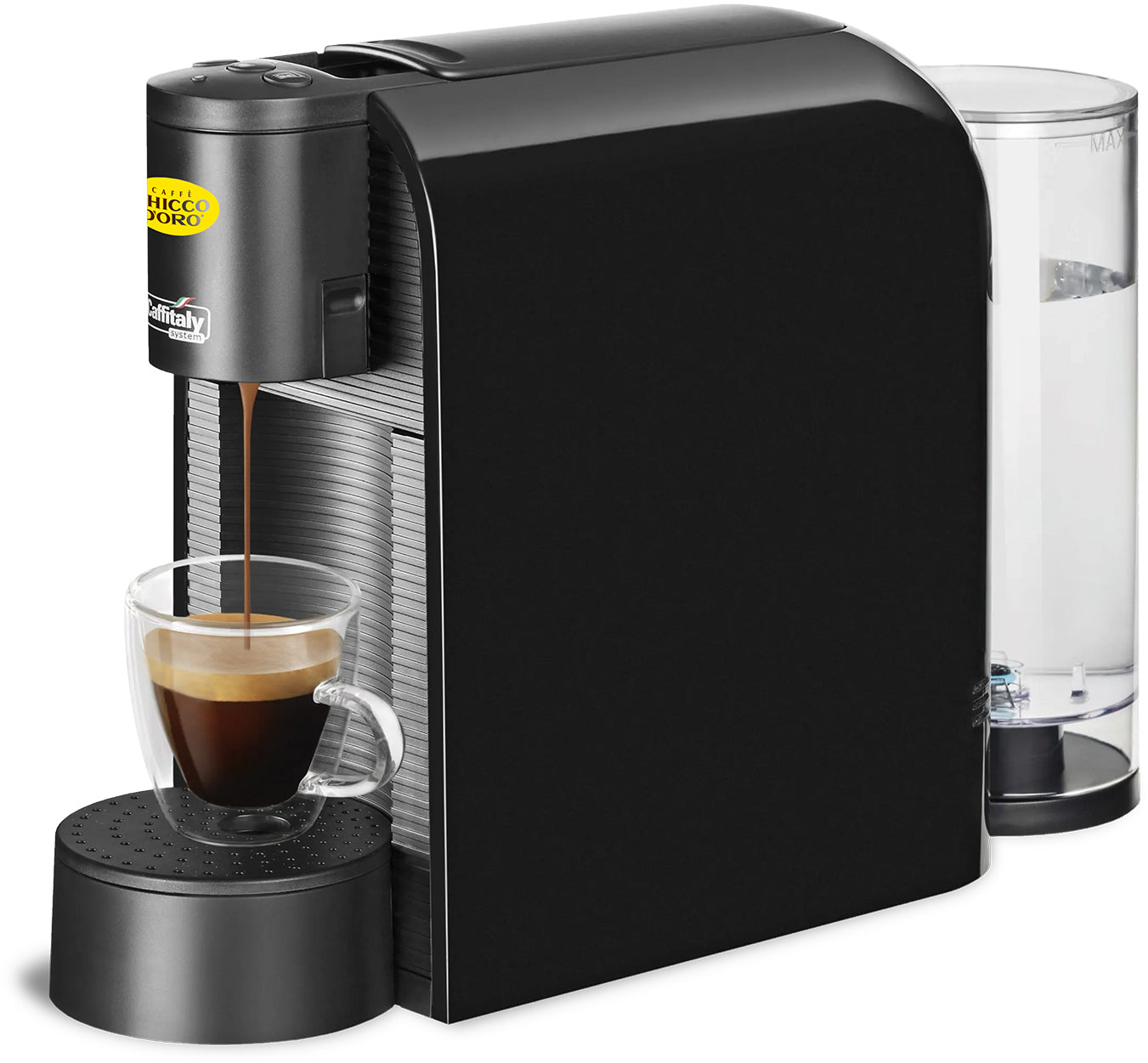 Chicco d'Oro Volta S36 Kapselmaschine – für Caffitaly, schwarz, 16,3 × 28 × 41,5 cm