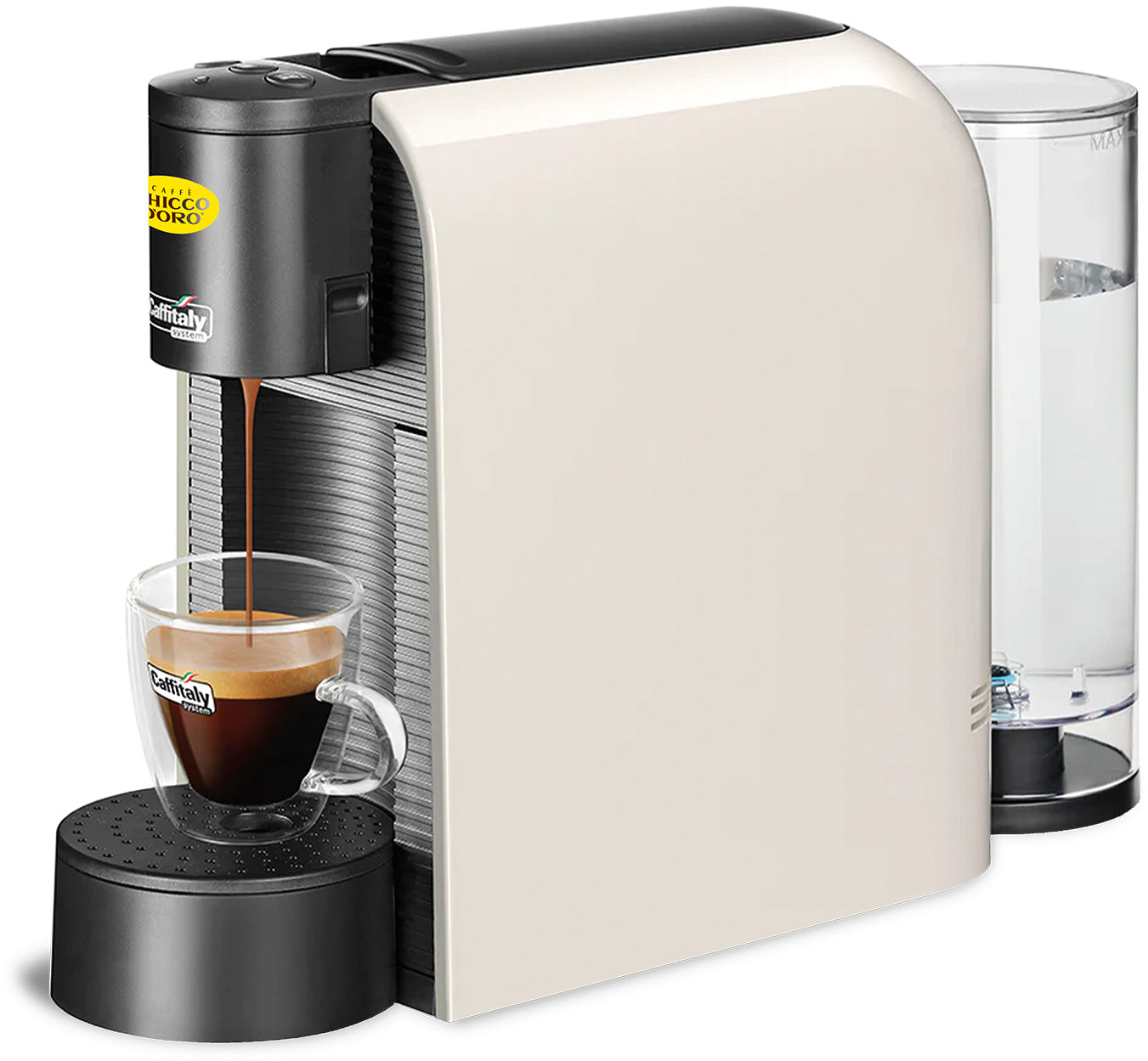 Chicco d'Oro S36 VOLTA 803922-W Kapselmaschine – für Caffitaly, weiss, 16,5 × 28 × 41,5 cm