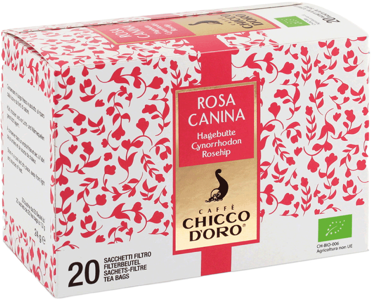 Chicco d'oro Früchtetee Hagebutte & Hibiskus – Teebeutel 20 Beutel – Bio