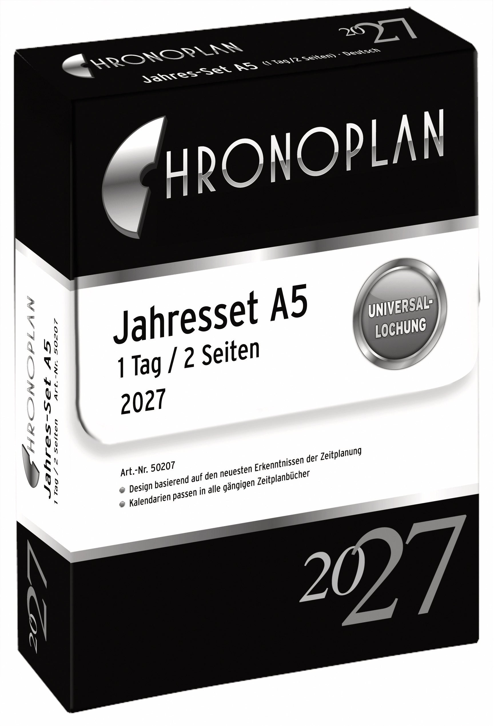 Chronoplan Kalendereinlage Tagesplan 2027, 1 Tag/1 Seite, A5, für gängige Terminplaner (Universallochung)