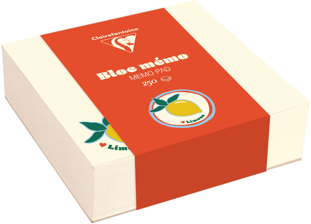 Clairefontaine Notizblock – 98 × 98 mm – 250 Blatt – 90 g/m² – gebunden, abtrennbar, bedruckt – PEFC