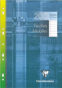 Clairefontaine Ringbucheinlagen – A4 – liniert – Universallochung – 100 Blatt
