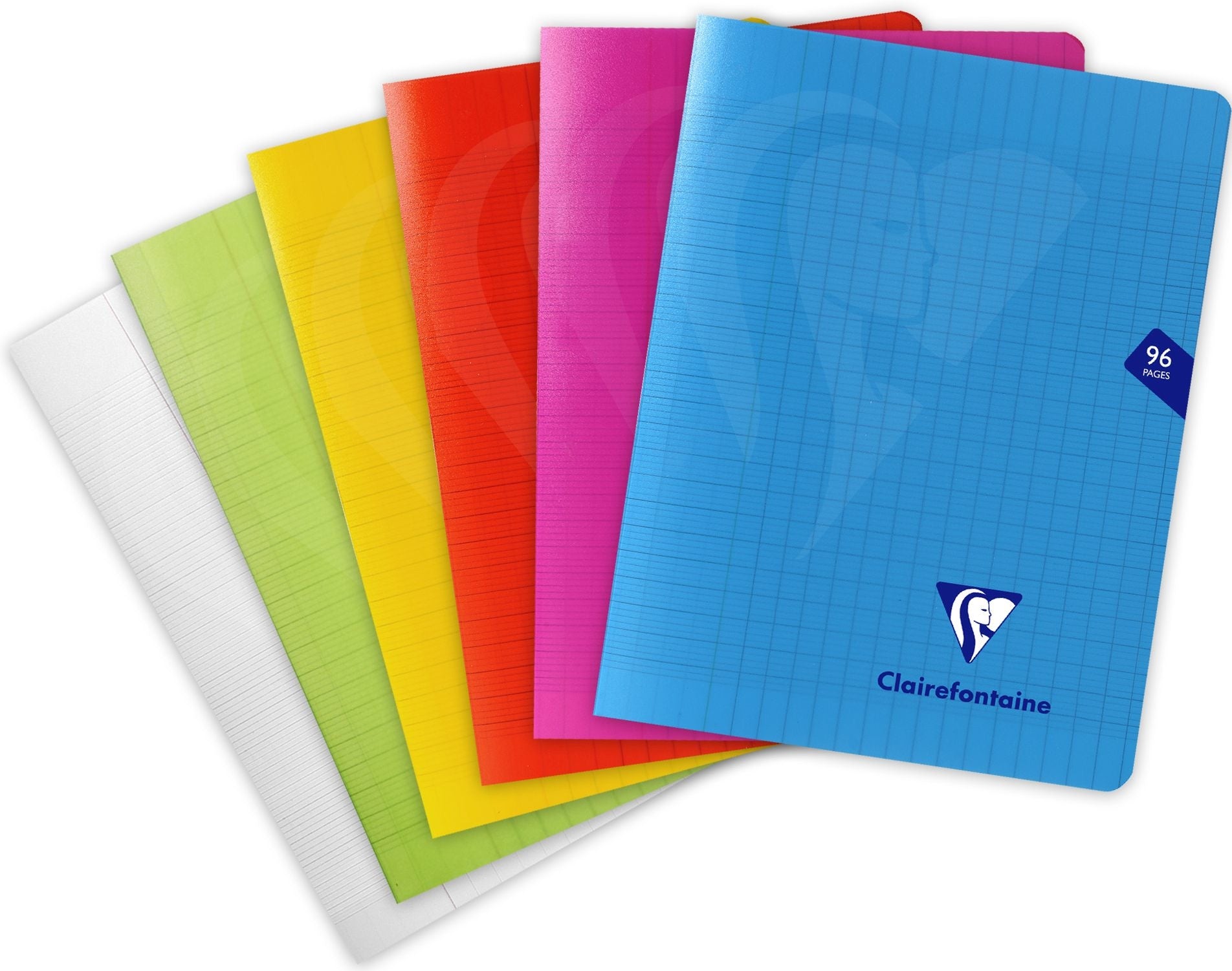 Clairefontaine Schulheft Hoch 170 × 220 mm – Lineatur Séyès, 48 Blatt, Farbig Sortiert