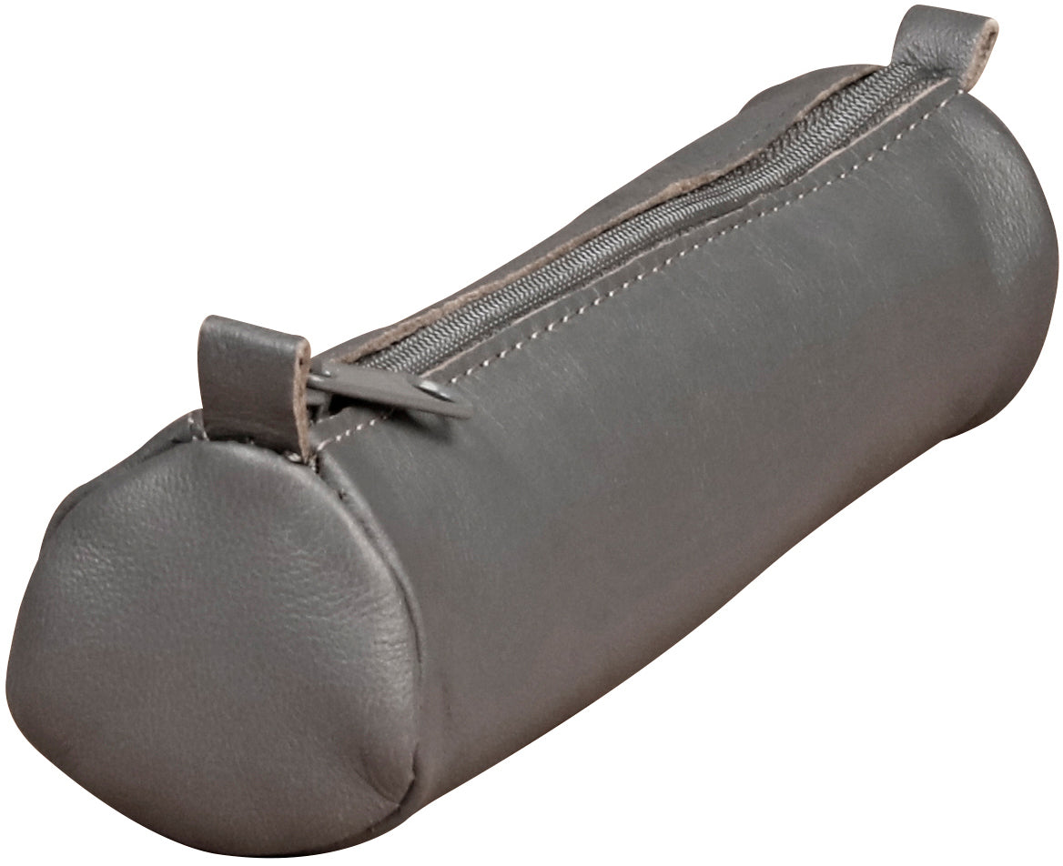 Clairefontaine Age Bag – Schlamperetui, Grau, Leder, 18,5 × 4 cm