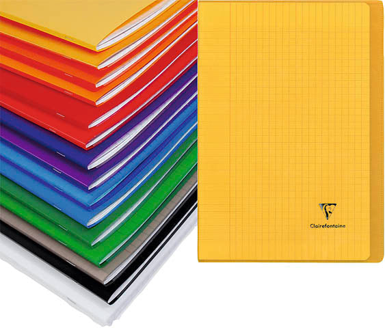 Clairefontaine Koverbook Notizheft – A4 – kariert – 48 Blatt – 90 g/m², transparenter Umschlag, 2 Innentaschen