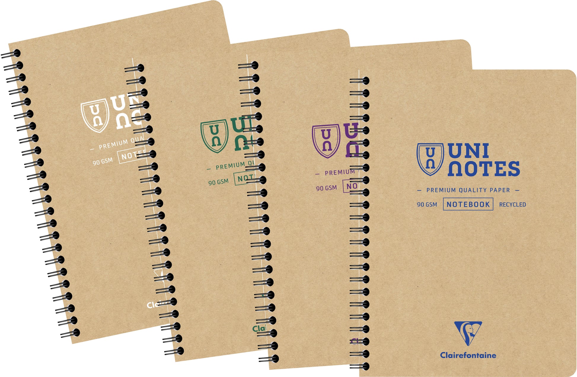 Clairefontaine Spiralbuch – A5 – 90 g/m² – Doppelspirale, mikroperforiert, satiniertes Papier, braun, FSC