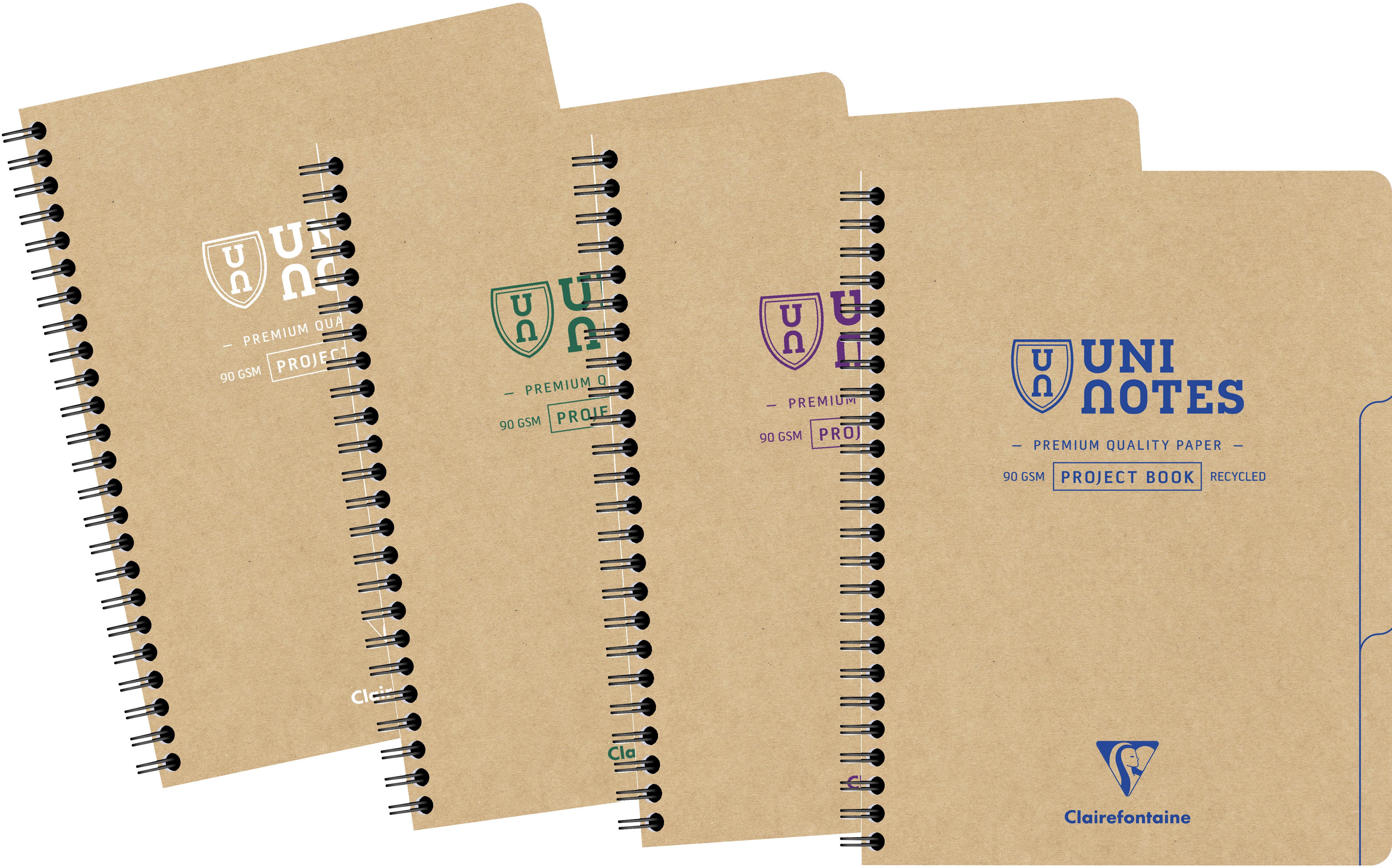 Clairefontaine Collegeblock – A5+ – 80 Blatt – 90 g/m² – Doppelspirale, mikroperforiert, braun, FSC