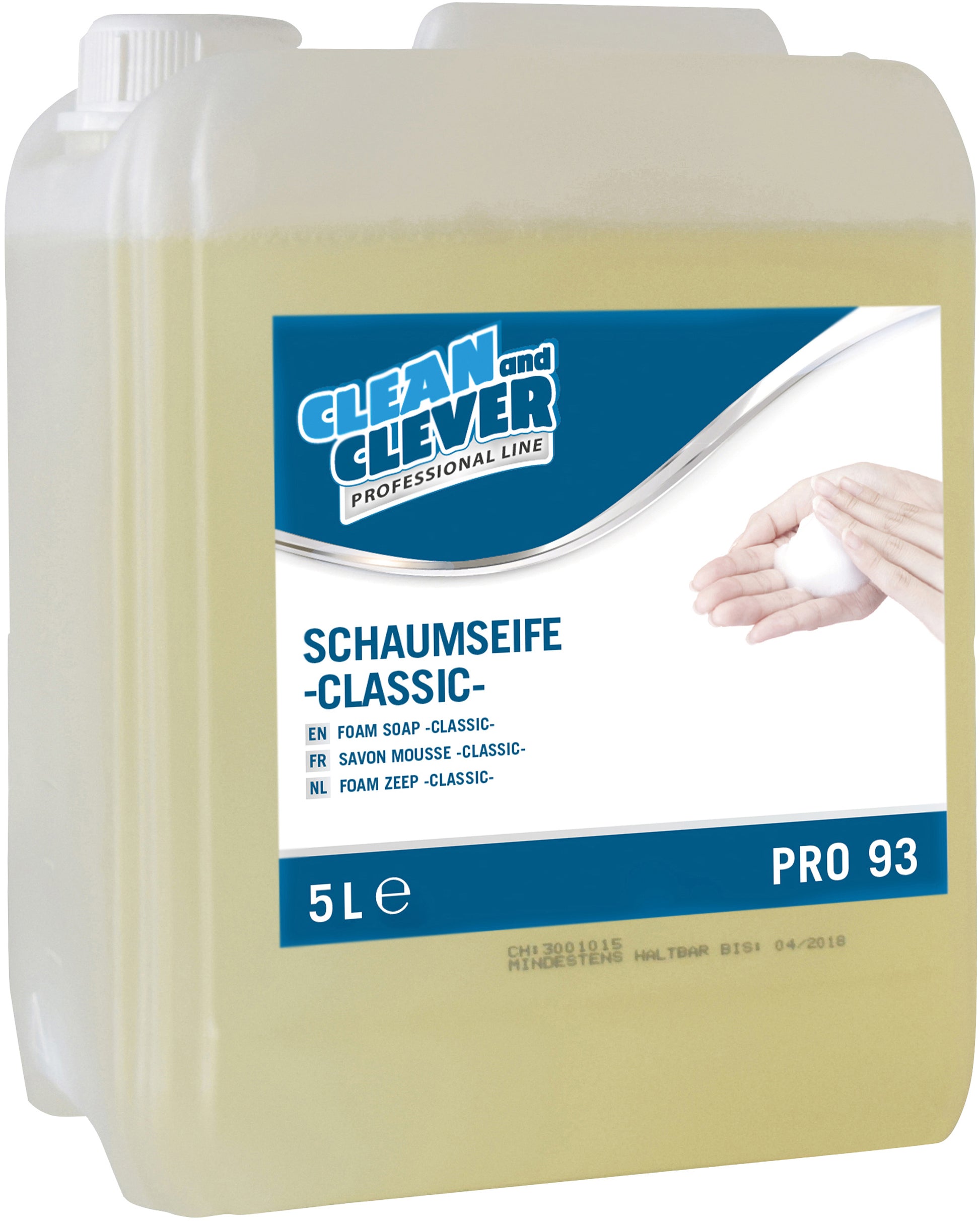 Clean and clever Schaumseife PRO 93 – Classic, Konzentrat – für offene Spendersysteme – 5 l