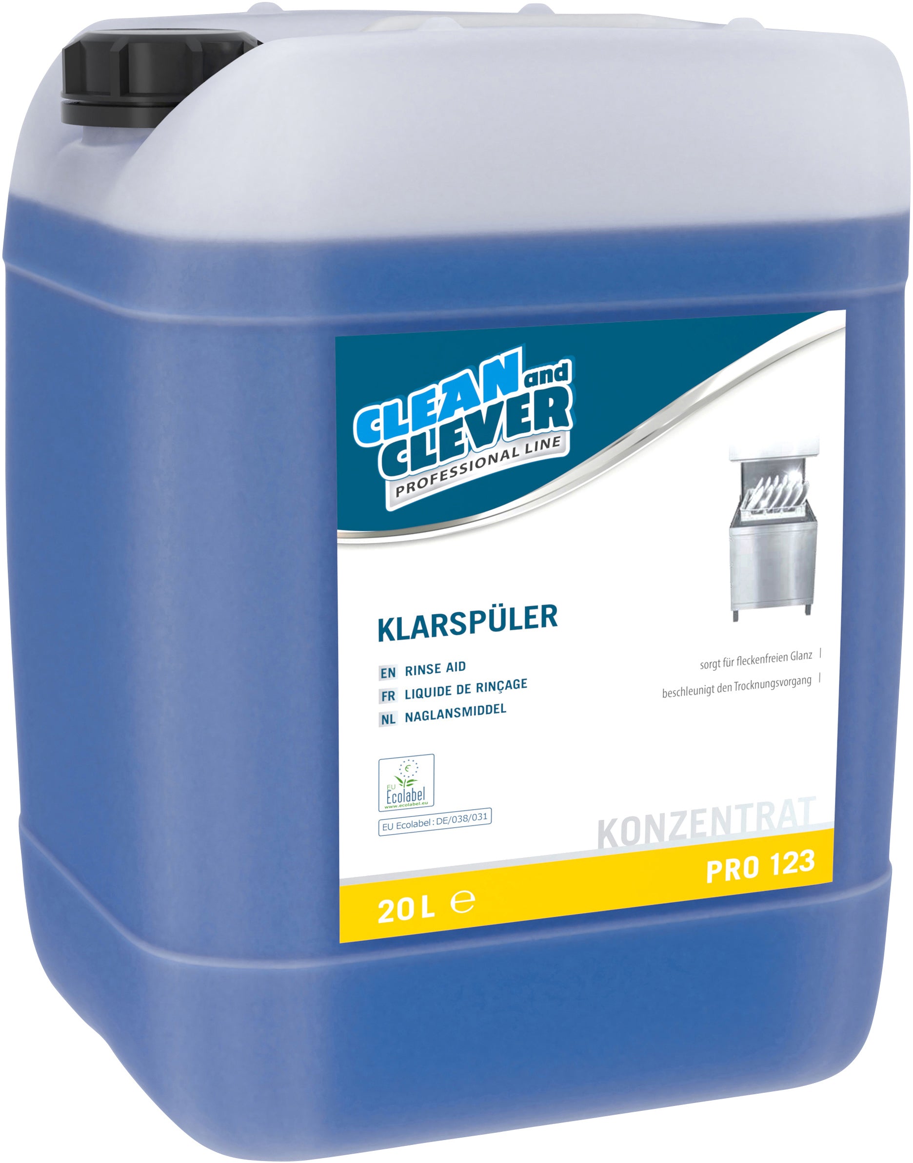 Clean and Clever PRO 123 Klarspüler sauer Konzentrat – 20 l