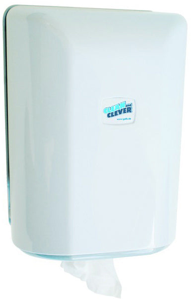 Clean and clever Reinigungstuch-Spender Midi – Kunststoff, weiss, 210 × 330 × 230 mm