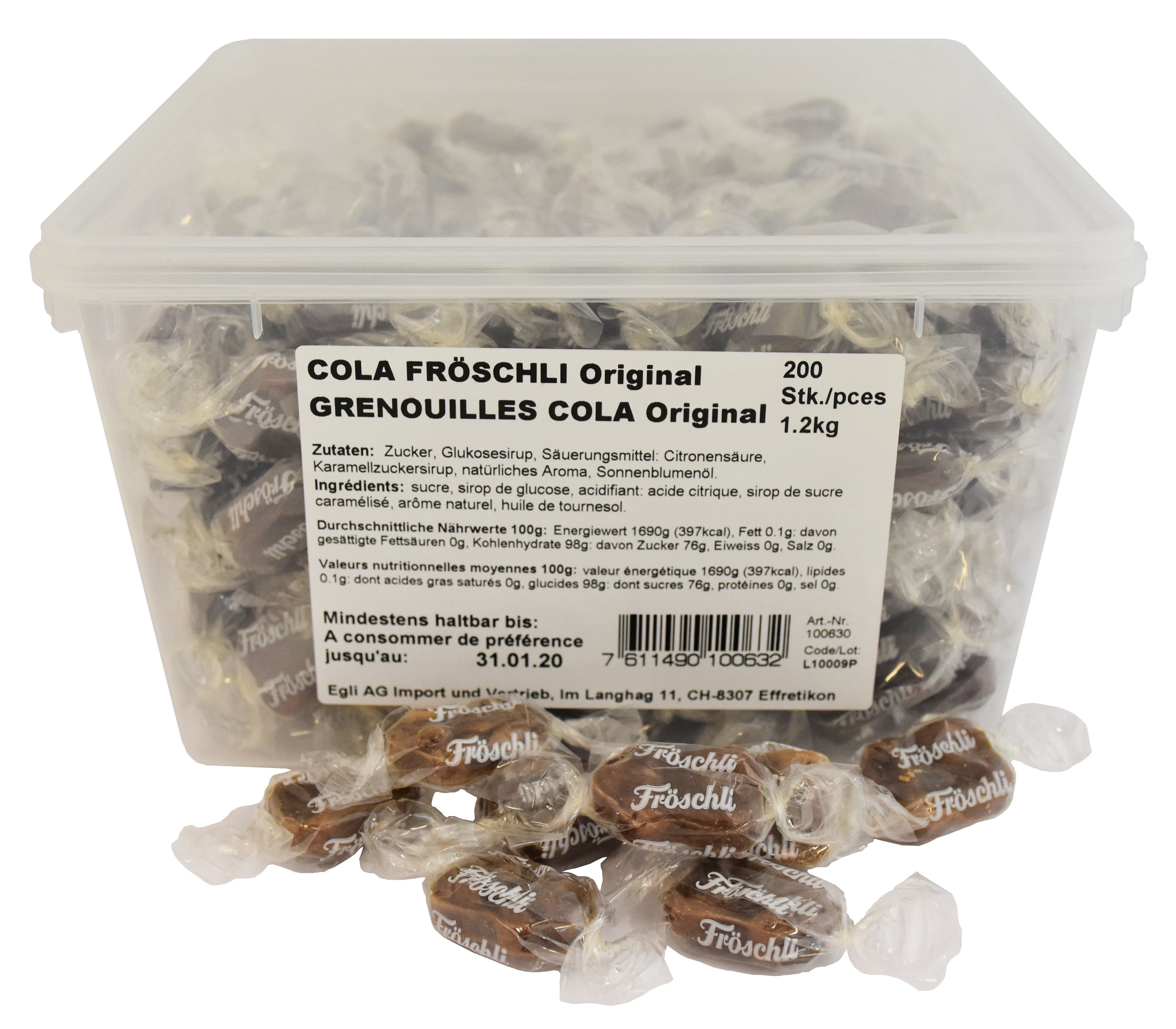 Coca-Cola Fröschli Lutschbonbons – Cola – 200 × 6 g
