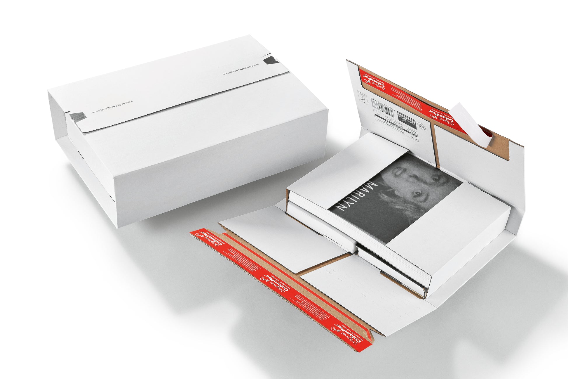 Colompac Versandverpackung – für DIN A4, 305 × 230 × 92 mm, selbstklebend, Aufreissband – 20 Stk.