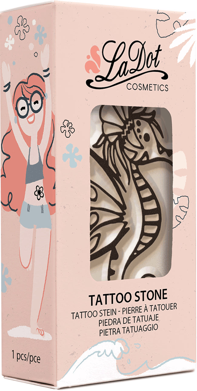 Colop Tattoo-Stempel – Seepferdchen (LaDot Kids Stein) – mittel – für LaDot Body-Tinte