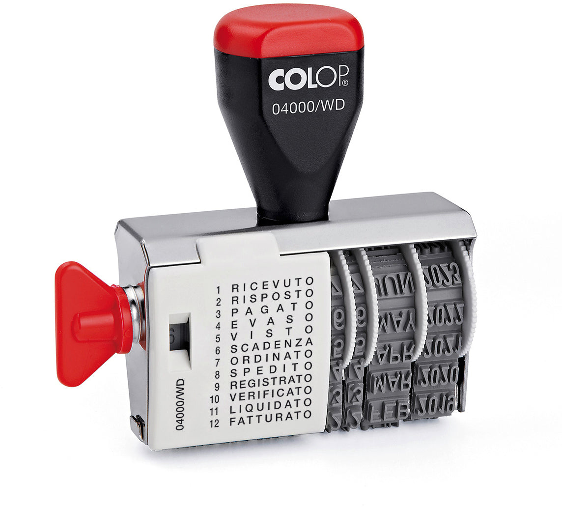 Colop 4000WD/I – Wort- & Datumstempel, 12 Texte / Italienisch