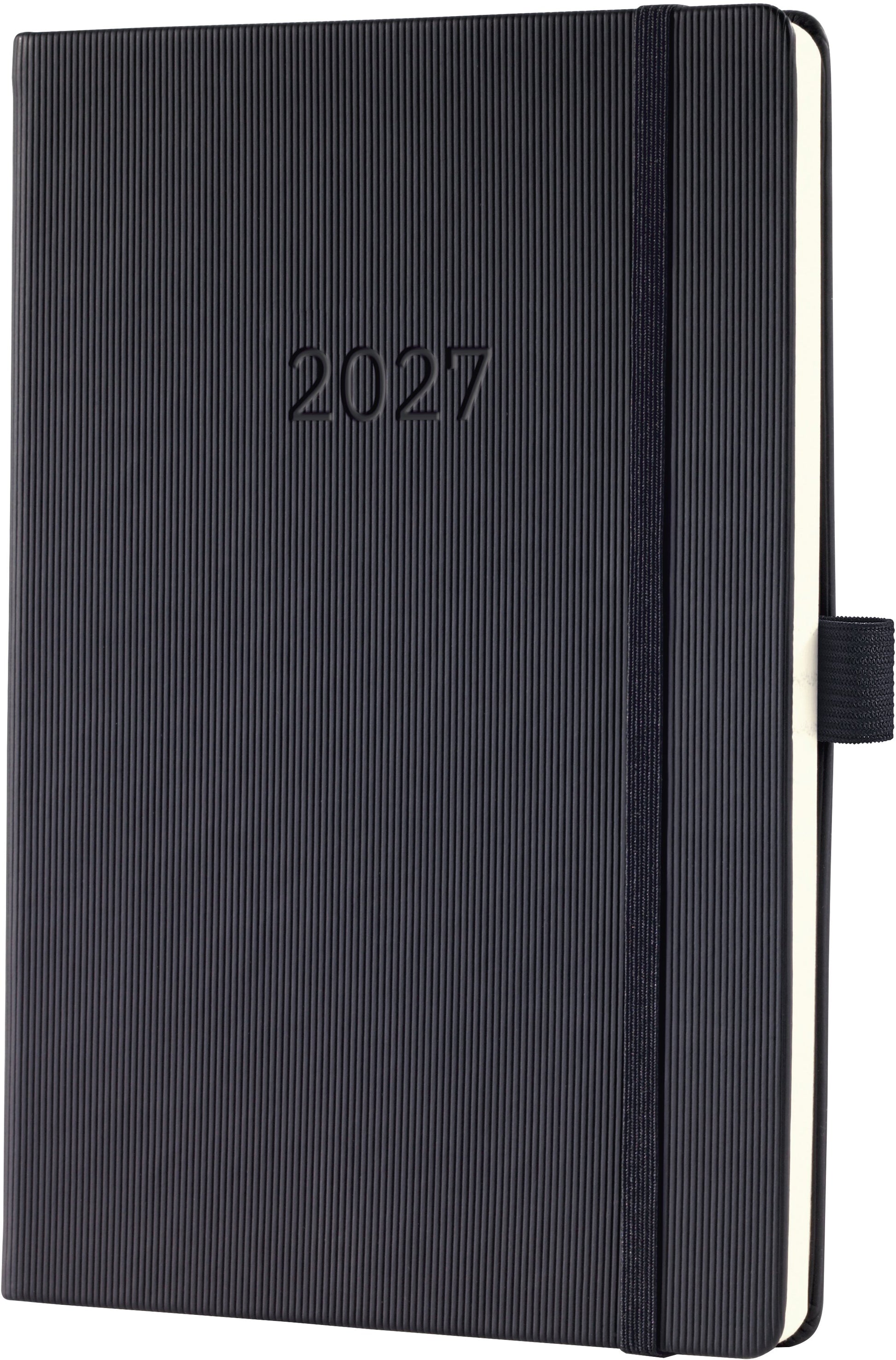 Conceptum Wochennotiz C2714 – Wochenagenda 2027, 1 Woche/2 Seiten, 15,0 × 21,4 cm, Hardcover, Schwarz