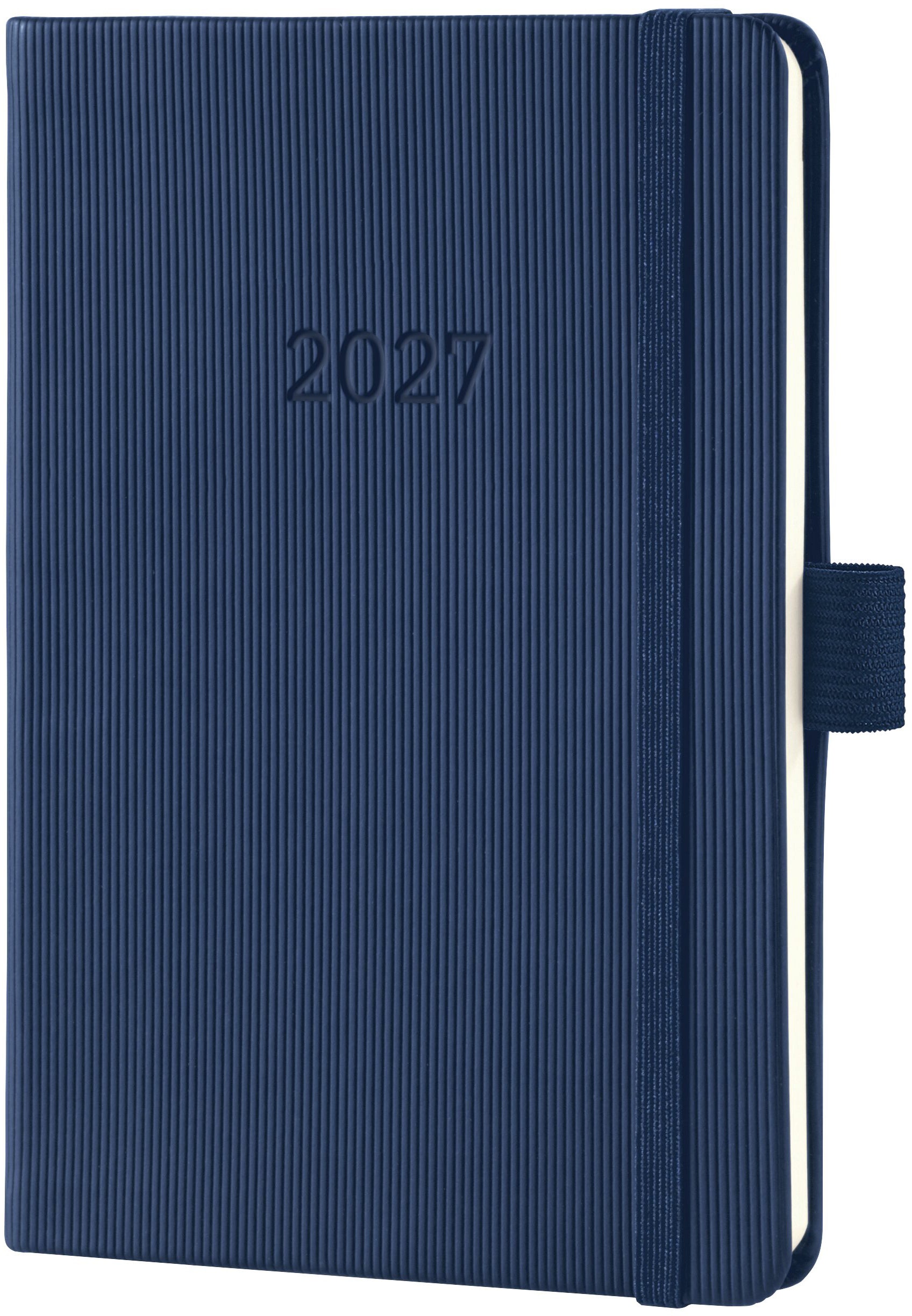 Conceptum C2763 – Wochenagenda 2027, 1 Woche/2 Seiten, 11,1 × 15,3 cm, Hardcover, Dunkelblau