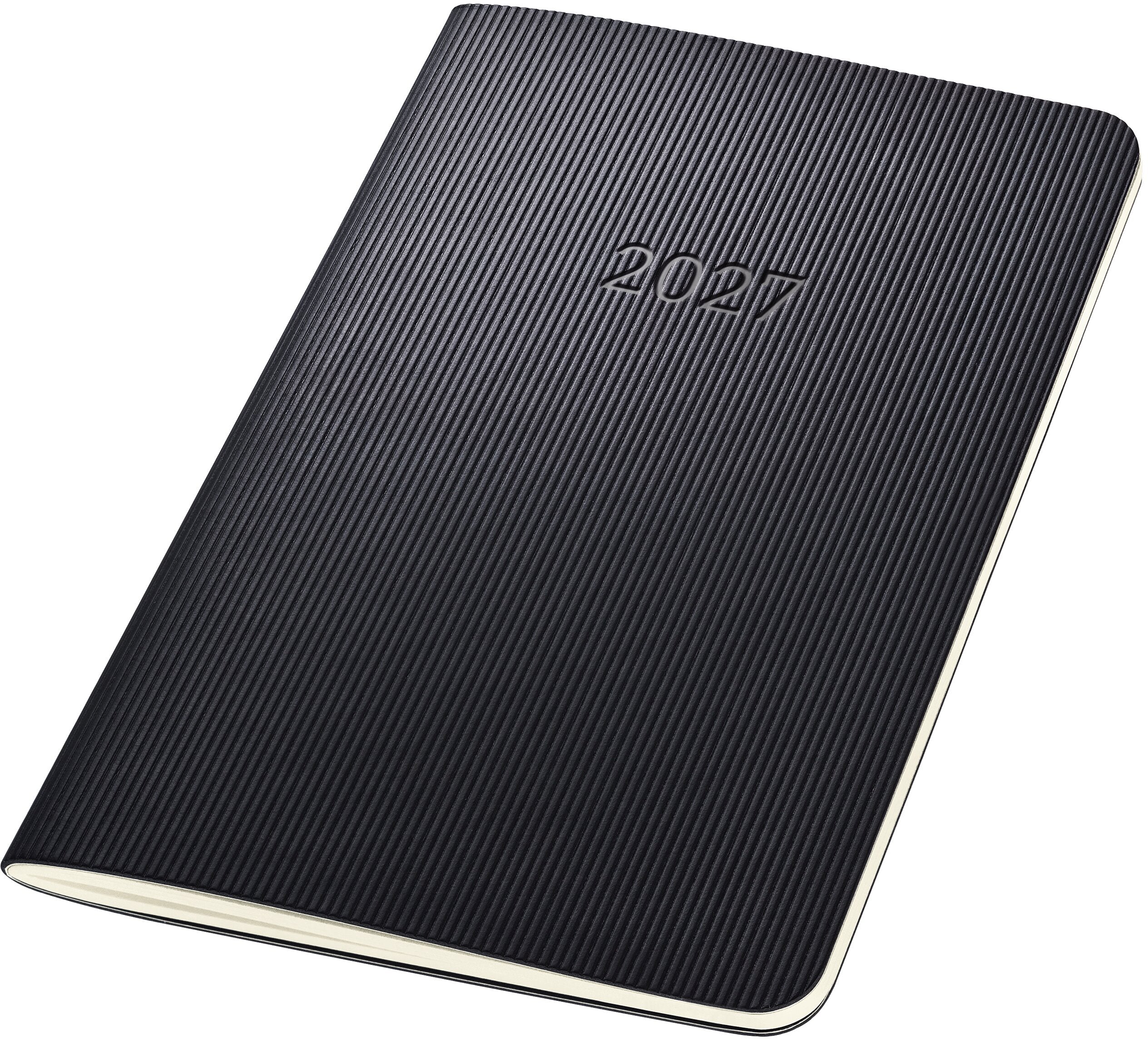 Conceptum C2785 – Monatsplaner 2027, 1 Monat/2 Seiten, 9,5 × 14,1 cm, Softcover, Schwarz