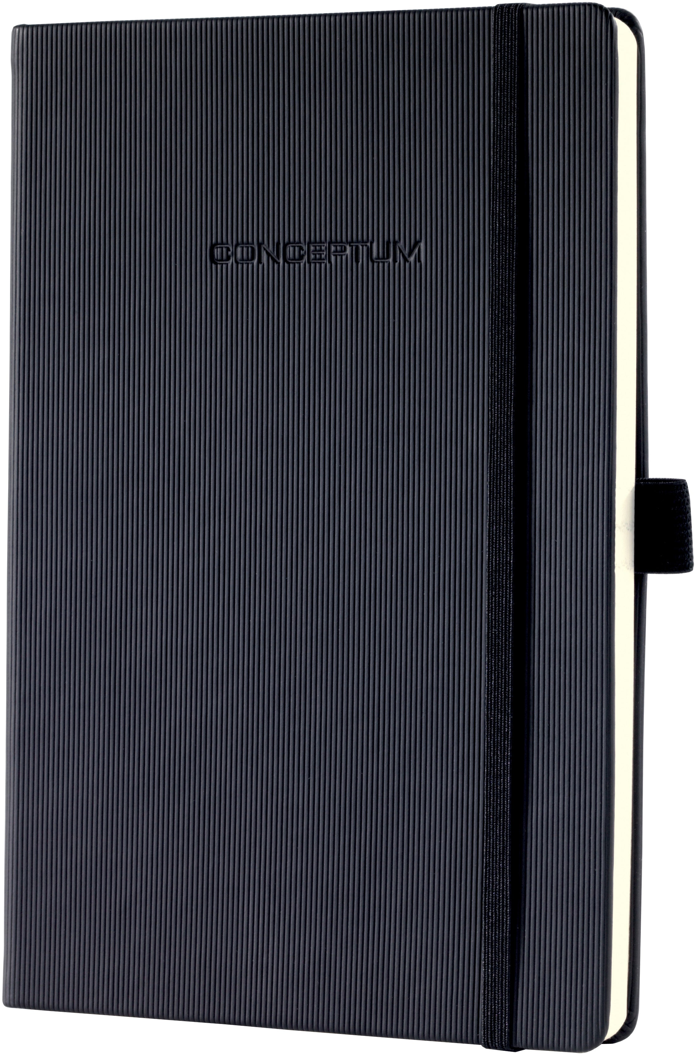 Conceptum Notizbuch – A5 (152 × 218 mm) – perforiert – nummerierte Seiten, Inhaltsverzeichnis – schwarz