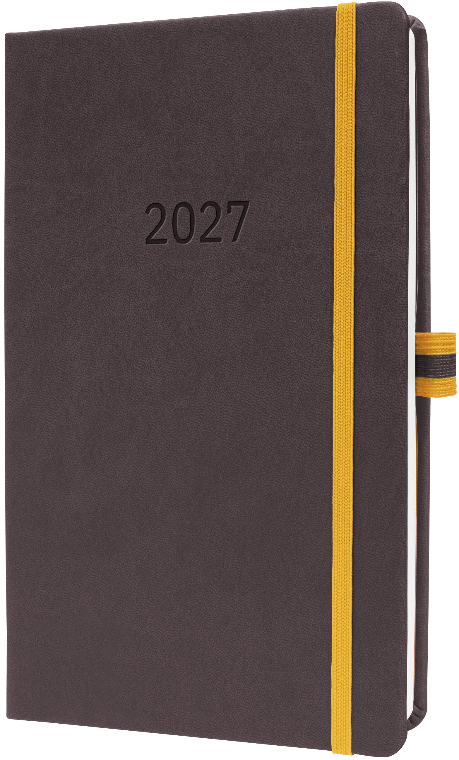 Conceptum Linescape – Wochenagenda 2027, 1 Woche/2 Seiten, 14,8 × 21,3 cm, Hardcover, Dunkelgrau
