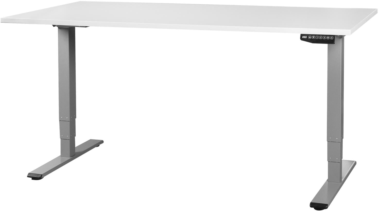 Contini ET225E – Elektrischer Sitz-/Steh-Tisch, 140 × 80 cm, Höhe 64,5–130 cm, 100 kg, Grau