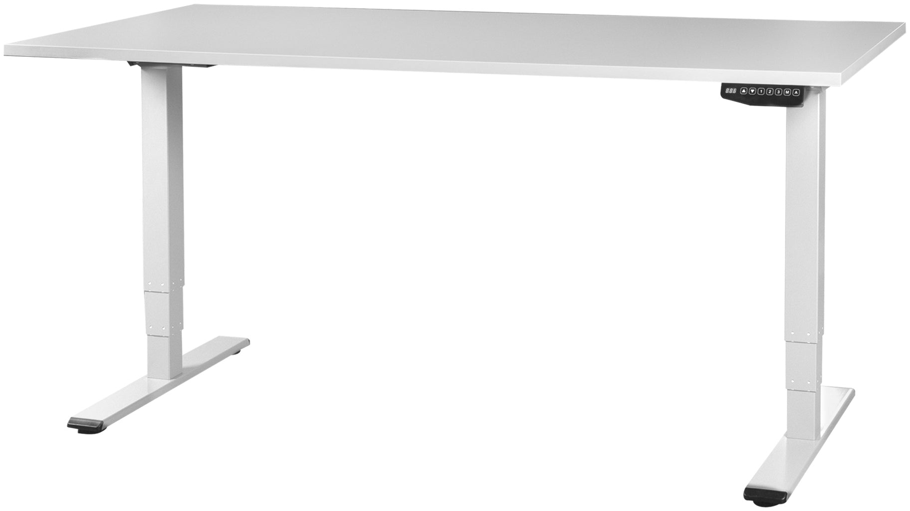 Contini ET225E 103666 – Höhenverstellbarer Tisch, 200 × 90 cm, elektrisch, 64,5–130 cm, 100 kg, Grau/Weiss
