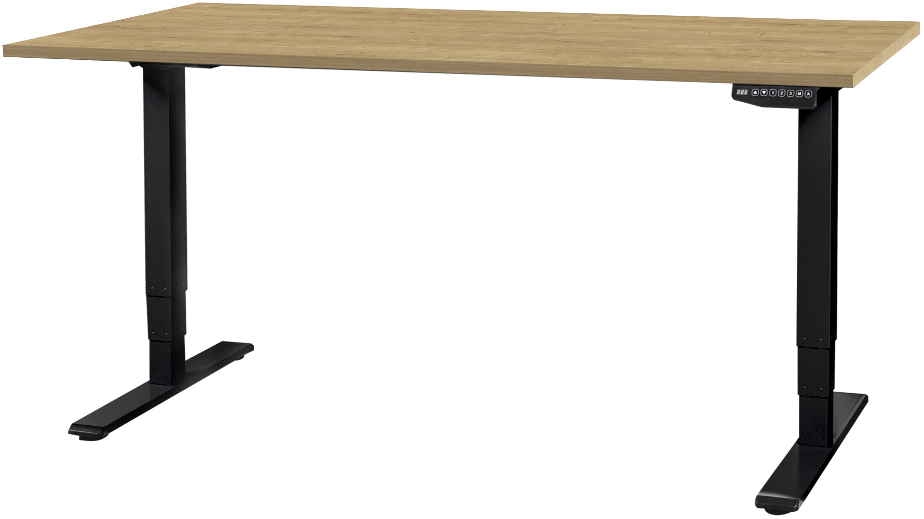 Contini Höhenverstellbarer Tisch, 200 × 90 cm, 100 kg, Schwarz/Braun, Metall