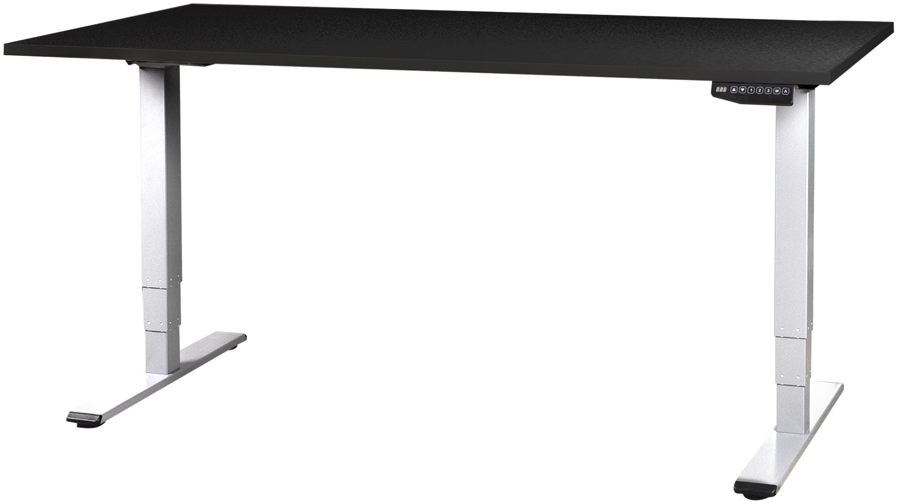 Contini ET225E – Sitz-/Steh-Tisch, elektrisch, 180 × 80 cm, Höhe 64,5–130 cm, 100 kg, schwarz/weiss
