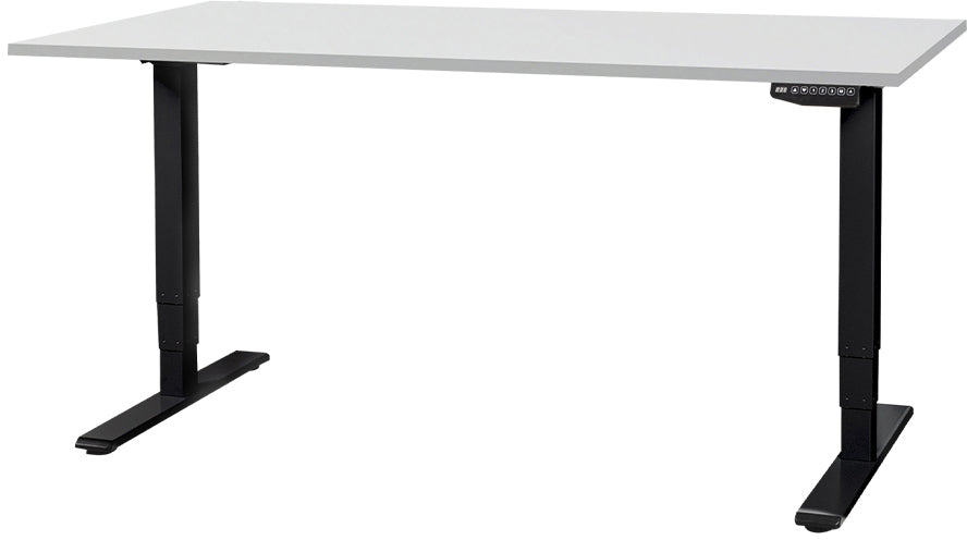 Contini ET225E – Höhenverstellbarer Tisch, 160 × 80 cm, elektrisch, 64,5–130 cm, 100 kg, grau/schwarz