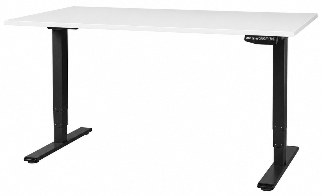 Contini ET225E – Höhenverstellbarer Tisch, 160 × 80 cm, elektrisch, 64,5–130 cm, 100 kg, weiss/schwarz