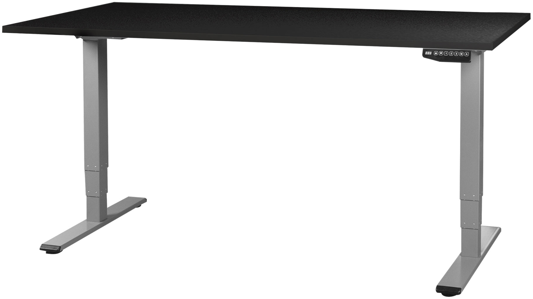 Contini ET225E – Höhenverstellbarer Tisch, 200 × 90 cm, elektrisch, 64,5–130 cm, 100 kg, grau/schwarz