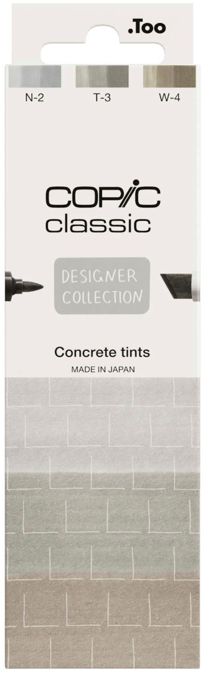 Copic Classic Designer Permanentmarker – Concrete Tints (N2, T3, W4) – 3er-Set, nachfüllbar