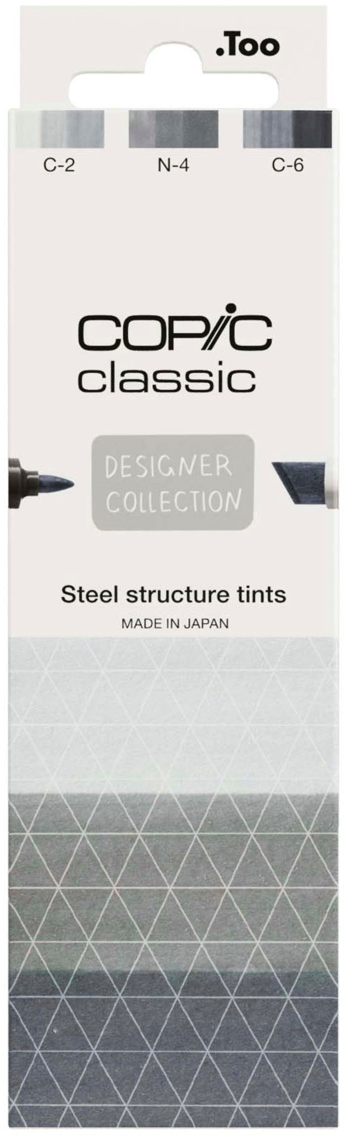 Copic Classic Filzstifte, Steel Structure Tints – nachfüllbar, 3er Set