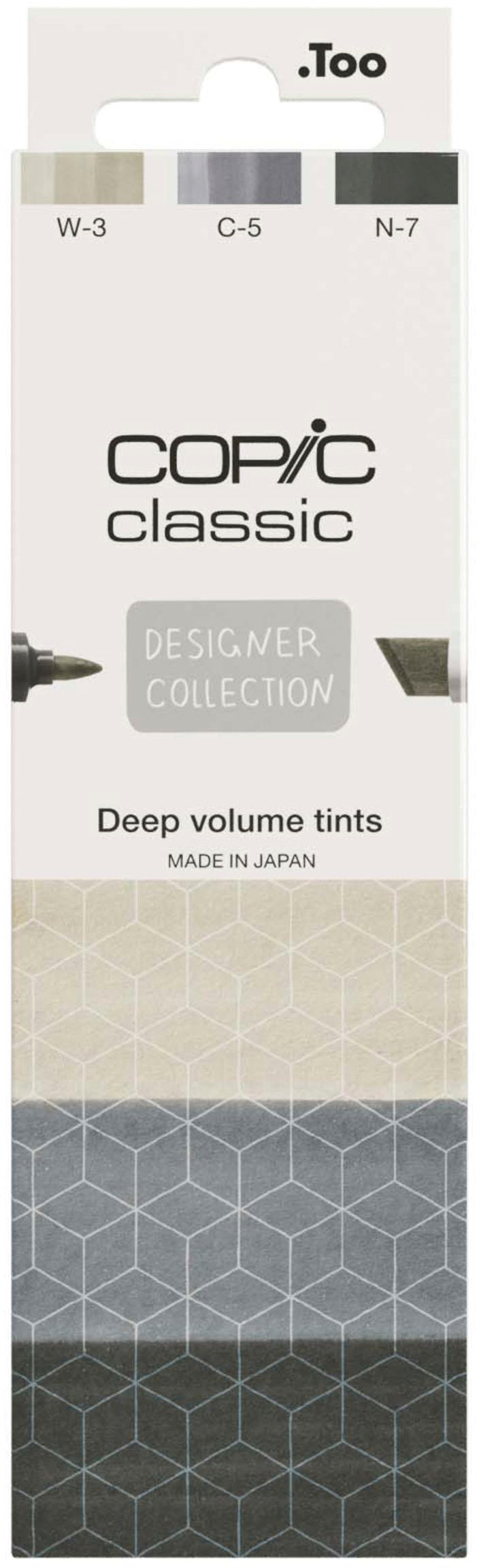 Copic Classic Designer Marker, Deep Volume Tints – nachfüllbar, W3, C5, N7, 3er Set