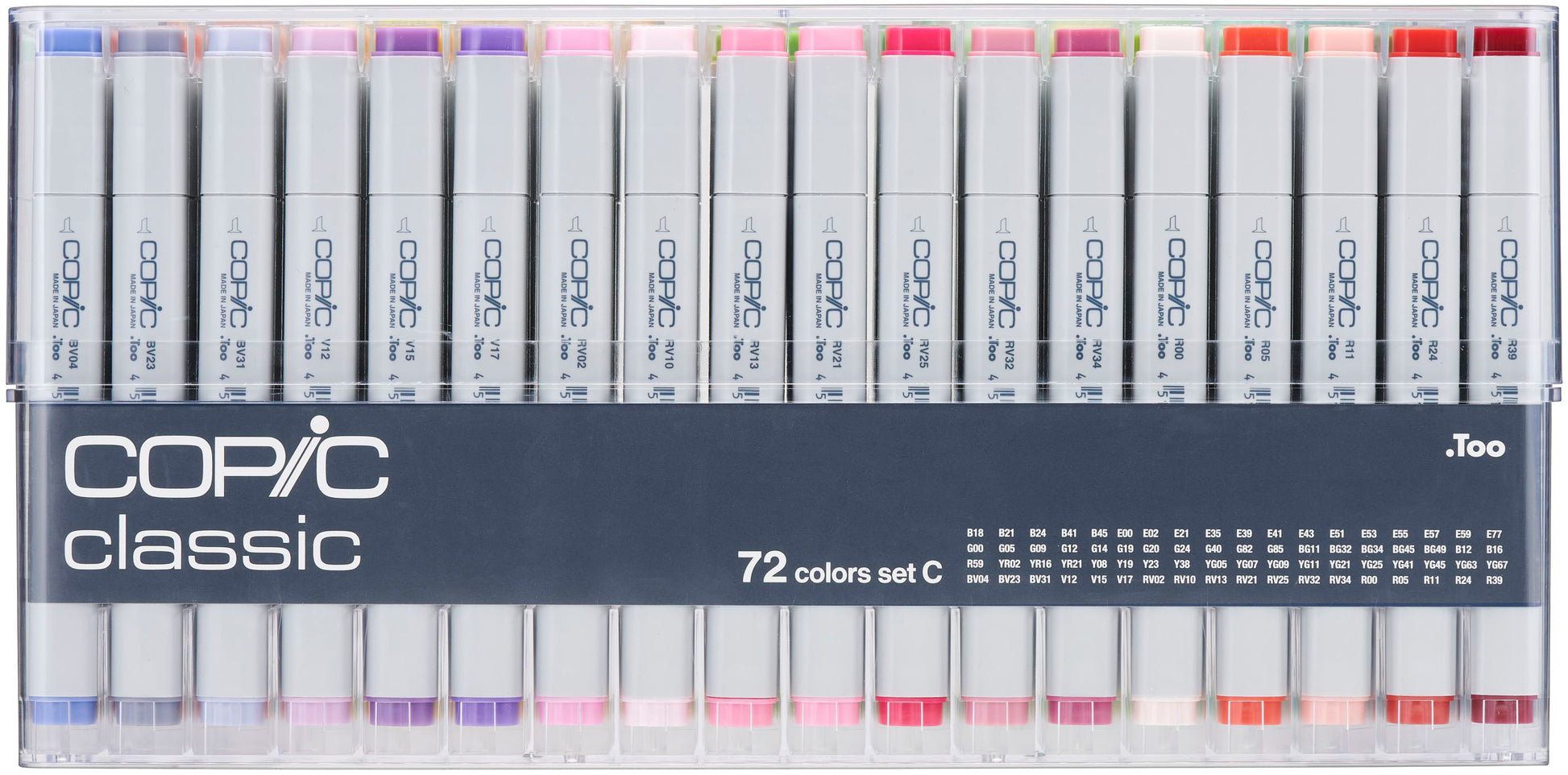 Copic Classic Filzstift, Doppelspitze – Kombi (fein + mittel), alkoholbasiert, 72 Farben