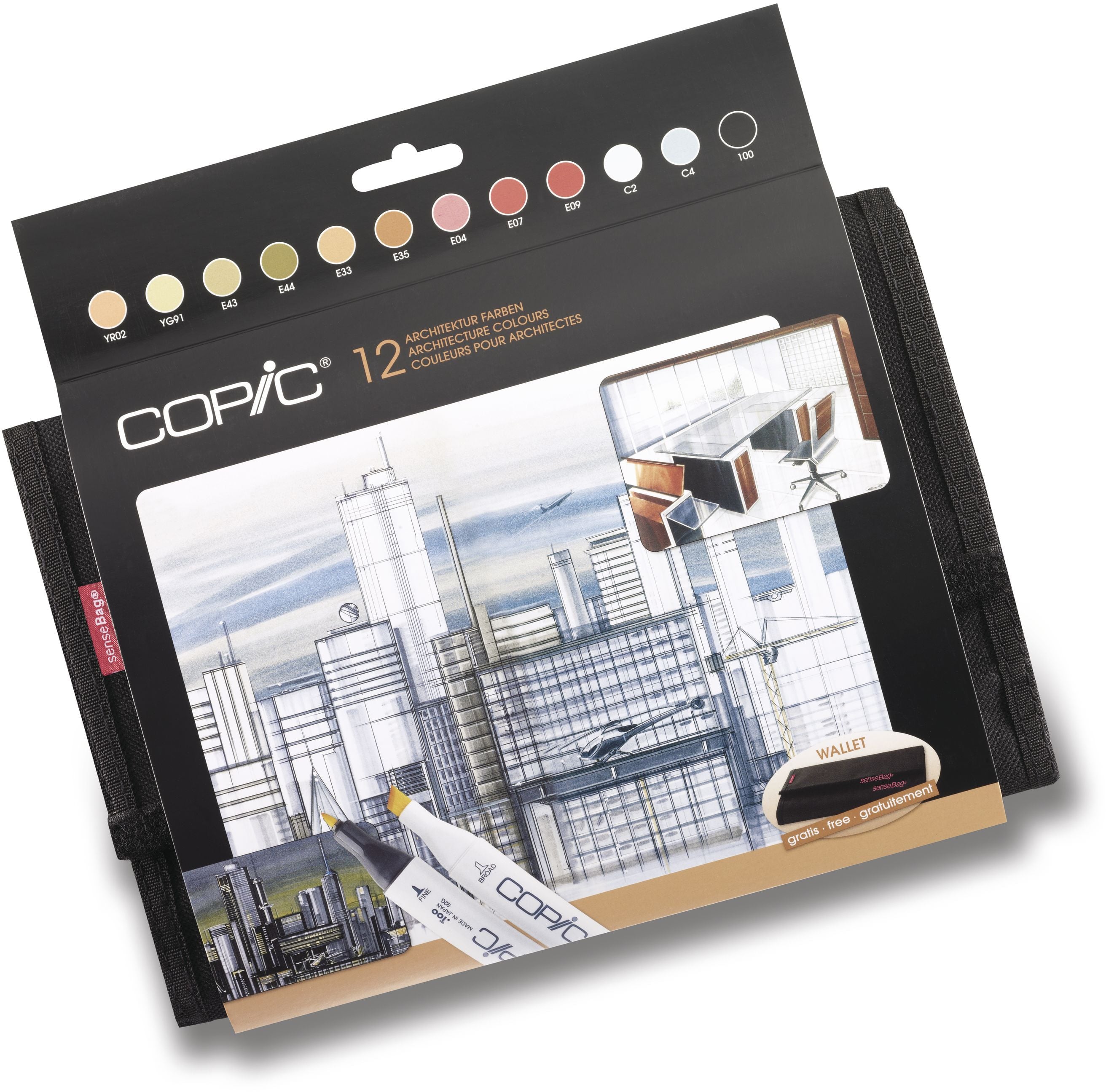 Copic Classic Filzstifte – Architektur, 12 Farben