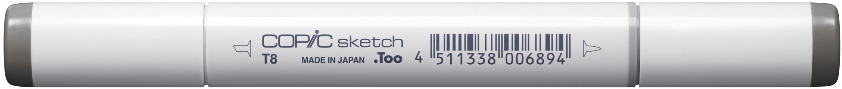 Copic Sketch Brush Pen, Doppelspitze – Kombi (Pinsel + Medium Broad), alkoholbasiert, Toner Grau Nr. 8
