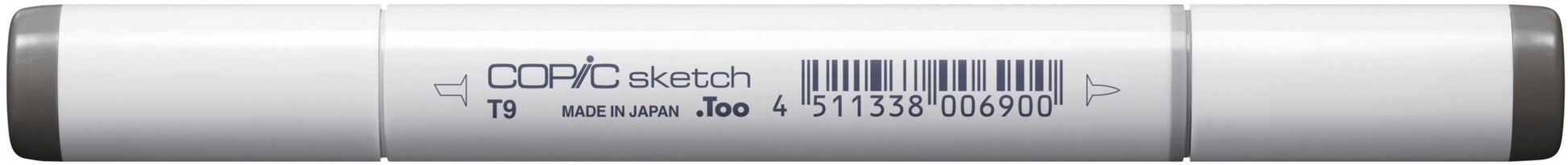 Copic Sketch Brush Pen, Doppelspitze – Pinselspitze + Keilspitze, alkoholbasiert, Toner Grau Nr. 9