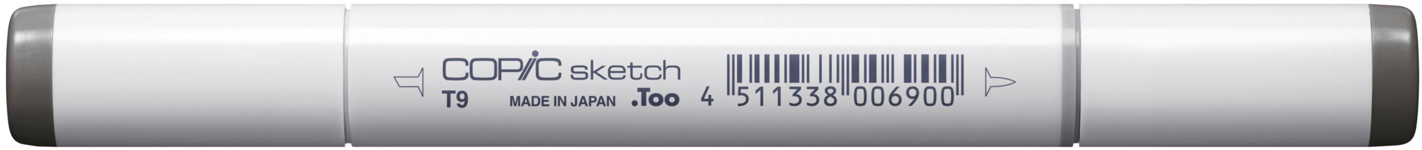 Copic Sketch Brush Pen, Doppelspitze – Pinselspitze + Keilspitze, alkoholbasiert, Toner Grau Nr. 9