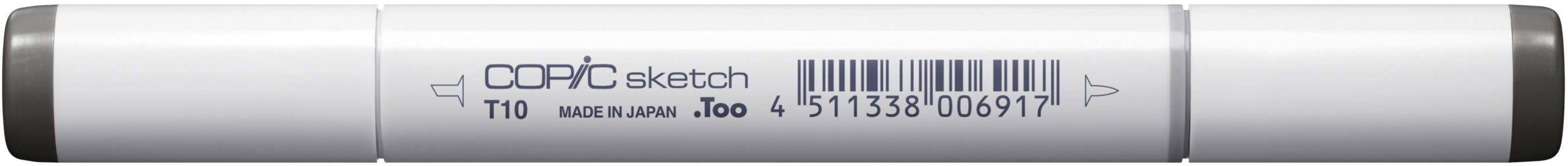 Copic Sketch Pinselstift, Doppelspitze – Kombi (Pinsel + Medium Broad), alkoholbasiert, Toner Grau Nr. 10
