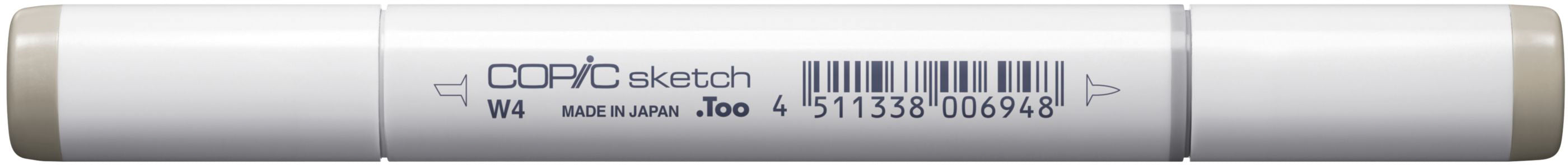 Copic Sketch Brush Pen, Doppelspitze – Kombi (Pinsel + Medium Broad), alkoholbasiert, warmgrau Nr. 4