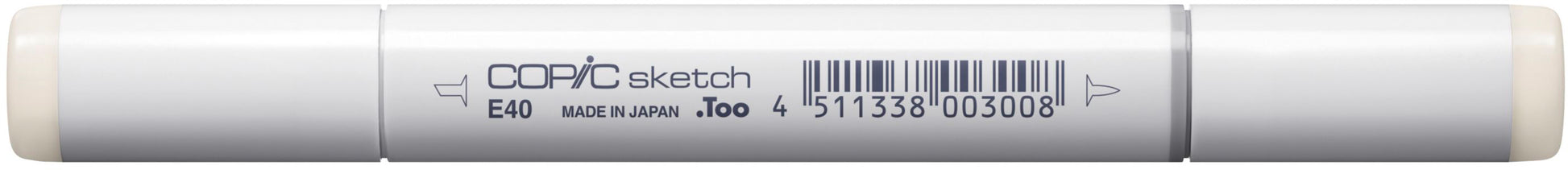 Copic Sketch Pinselstift – Doppelspitze, Kombi (Pinsel + Medium Broad), alkoholbasiert, E40 Brick White