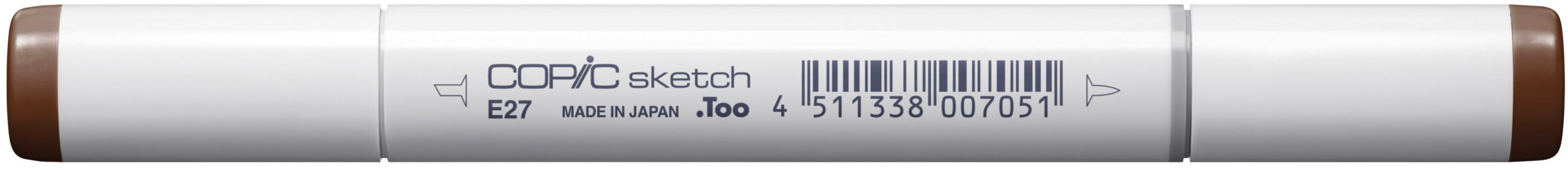 Copic Sketch Pinselstift, Doppelspitze – Pinsel + Medium Broad, alkoholbasiert, E27 Milchschokolade