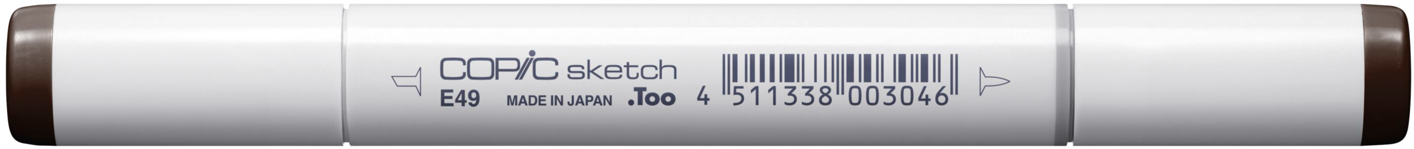 Copic Sketch Pinselstift – Doppelspitze, Pinselspitze + Medium-Broad-Spitze, alkoholbasiert, E49 Dunkelrinde