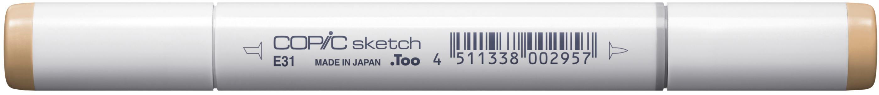 Copic Sketch Permanentmarker – Doppeltspitze (Pinselspitze & Medium Broad) – E31 Ziegelbeige