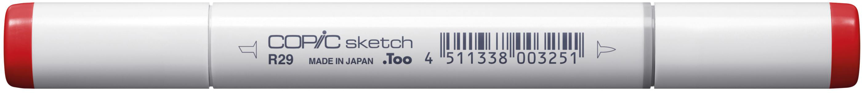 Copic Sketch Brush Pen, Doppelspitze – Pinselspitze + Keilspitze, alkoholbasiert, R29 Lippenstiftrot